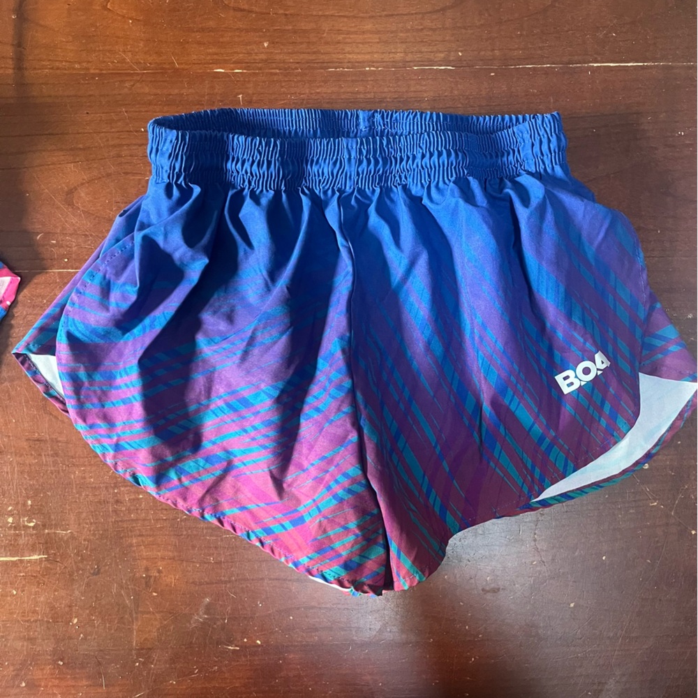 BOA Men’s Plaid Running Shorts - Blue and Purple